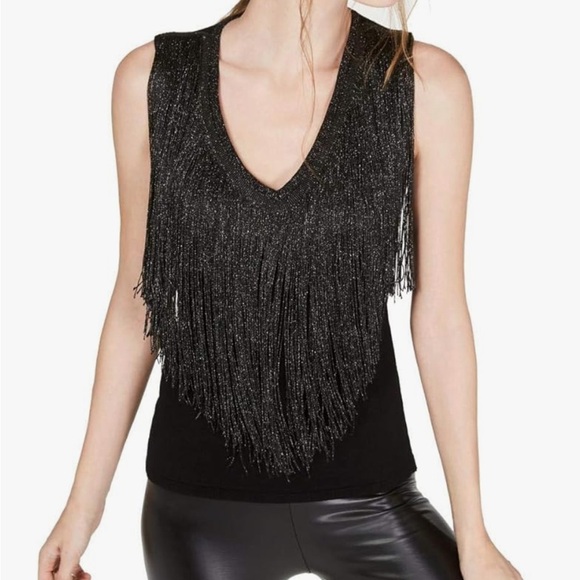 INC International Concepts Black Embellished Tank Top - Picture 1 of 7